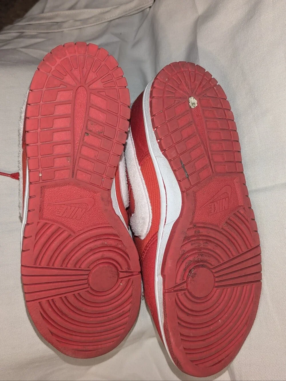 Nike Kids Red Valentine Dunk Sneakers with White/Lite Pink Swoosh